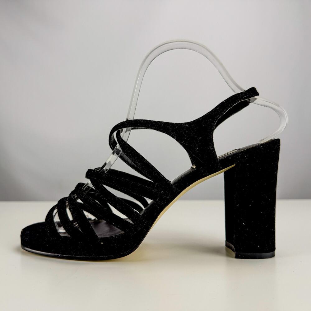 Black Chunky Velvet Sandals BP Size 8.5
